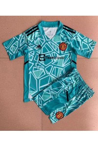 Manchester United Keeper Babyklær Hjemme Fotballdrakt til barn 2022-23 Korte ermer (+ Korte bukser)